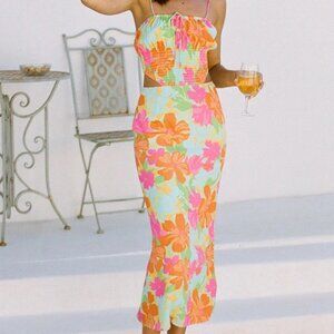 Sabo Skirt Adelina Midi Dress Cutout Back Tank Top Print